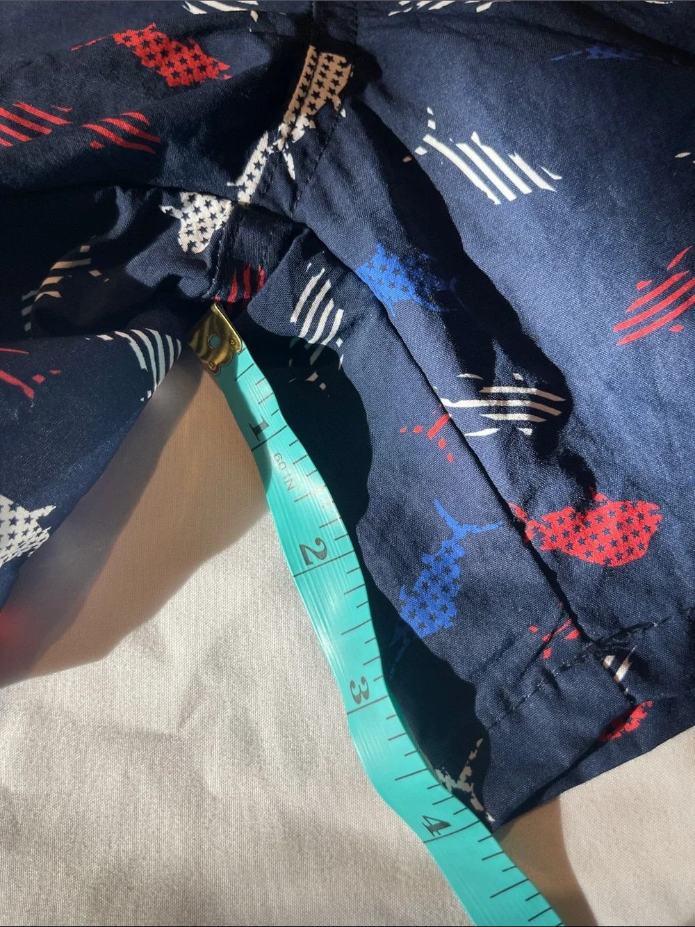 Columbia Kids Navy Fish-Print Swim Trunks